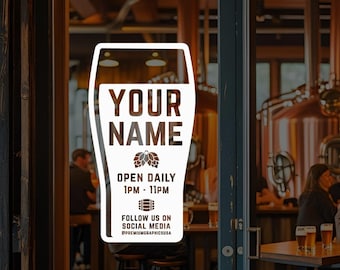 Customizable Brewery Window Decal / Your Company Name or Logo Storefront Vinyl Sticker Window Door Lettering / Create or design your own