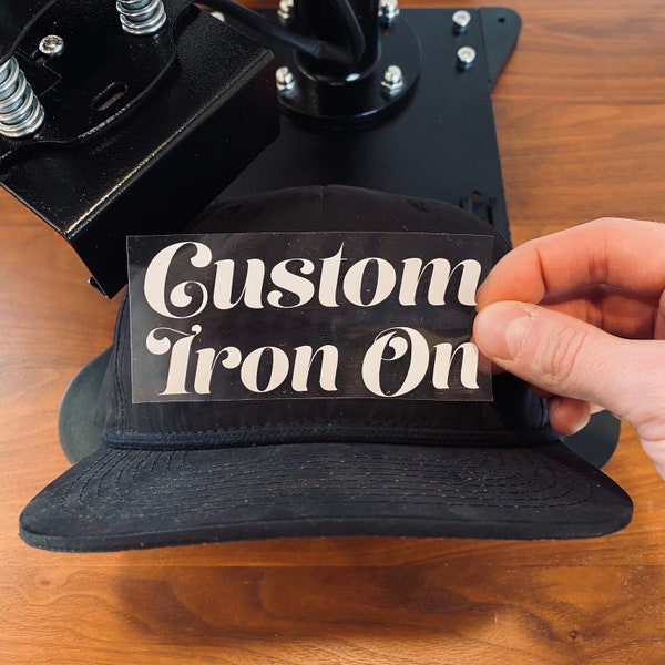 Custom Iron On Heat Transfer Vinyl - Your Logo, Image or Text - Colors available - Lots of Sizes - Siser Easyweed HTV