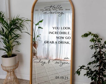You Look Incredible Custom Wedding Decal / Customizable Wedding Design Names Mirror Window Sign Decal