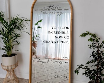 You Look Incredible Custom Wedding Decal / Customizable Wedding Design Names Mirror Window Sign Decal