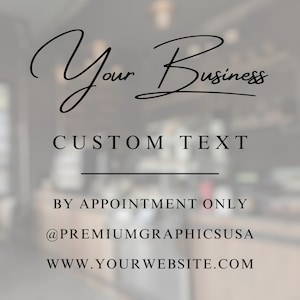 Customizable Sign Decal / 6 Year Outdoor Rating / Your Company Logo Storefront Vinyl Sticker Window Door Lettering Store Front