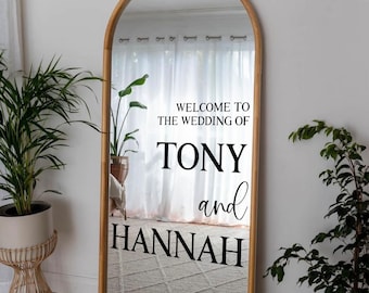 Welcome to our Wedding Decal / Customizable Design Names Mirror Window Sign Decal