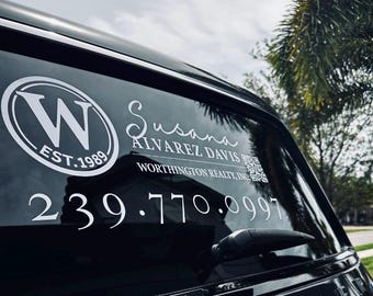 Back Window Decal / Your Logo, Text, QR Code or Artwork Sticker