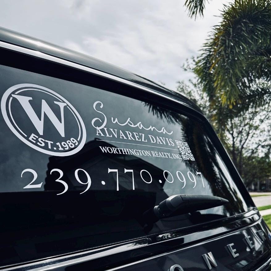 Back Window Decal / Your Logo, Text, QR Code or Artwork Sticker