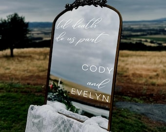 Til Death Do Us Part Wedding Decal / Customizable Design Names Mirror Window Sign DIY