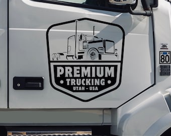 Fully Customizable Trucking Decal / Your Company Name or Logo Vinyl Sticker Door Lettering Semi Truck Tractor Trailer Truckers 18 Wheeler