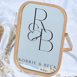 Calcomanía de boda con letras personalizadas/diseño personalizable, nombres, espejo, ventana, letrero, calcomanía, monograma, iniciales, bricolaje
