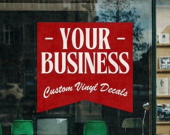Customizable Vintage Style Decal / Your Company Name or Logo / Business Storefront Vinyl Sticker / Weatherproof Door Window Lettering
