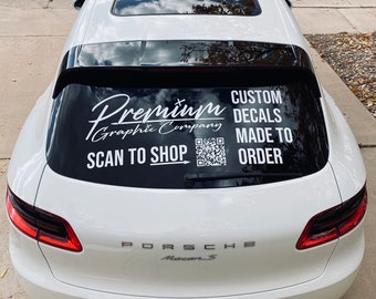 Back Window Decal / Your Logo, Text, QR Code or Artwork Sticker