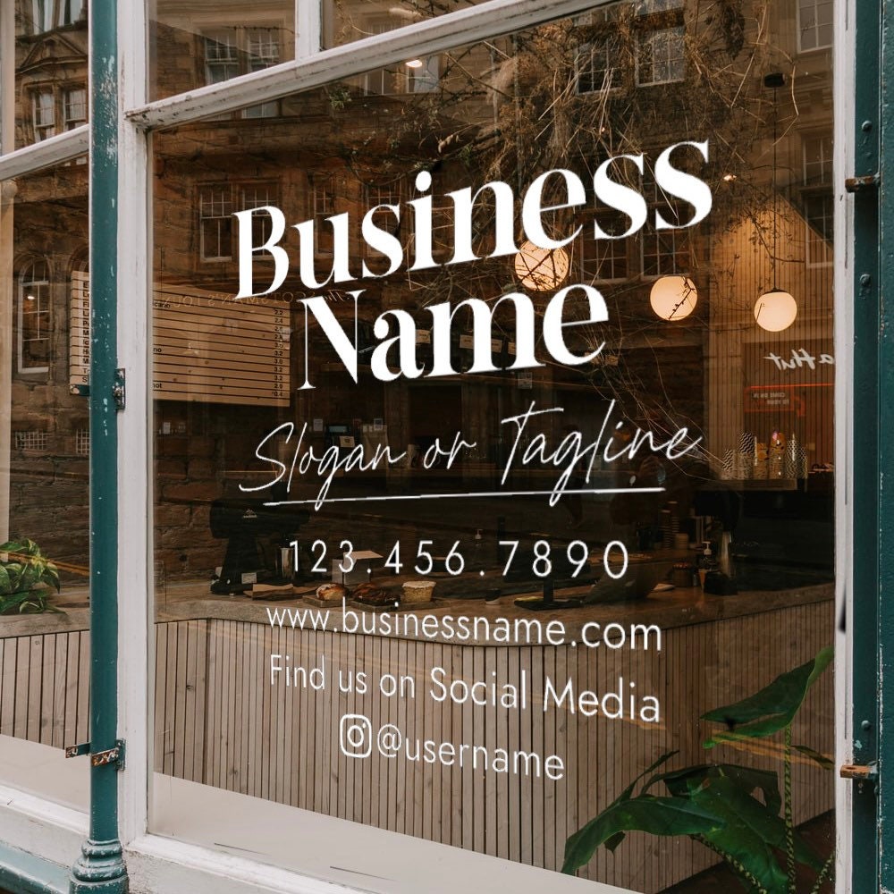 Customizable Window Decal / Your Company Name or Logo Etsy