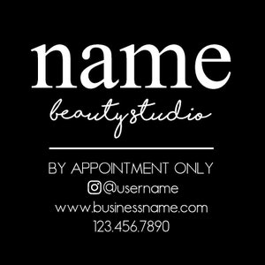 Customizable Salon Sign Decal / 6 Year Outdoor Rating / Your Company Logo Operation hours Storefront Vinyl Sticker Window Door Lettering