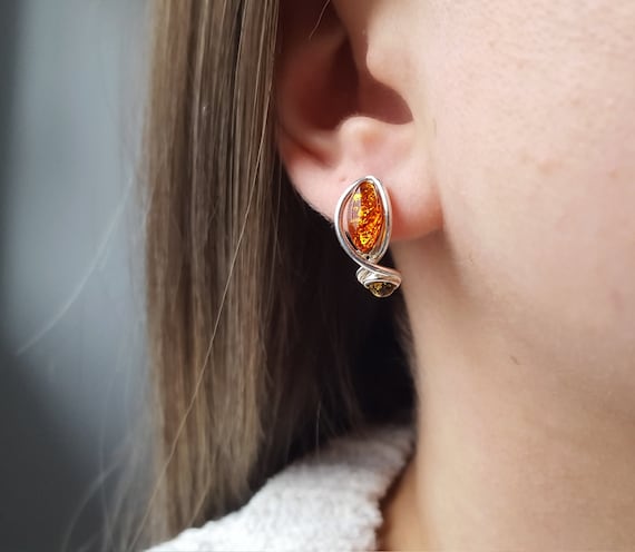 Baltic Amber Infinity Earrings Baltic Amber Infinity Earrings