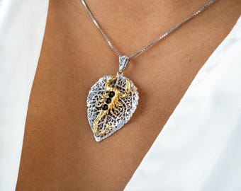 ユニークなバルト海産琥珀ネックレス、スターリングシルバーの