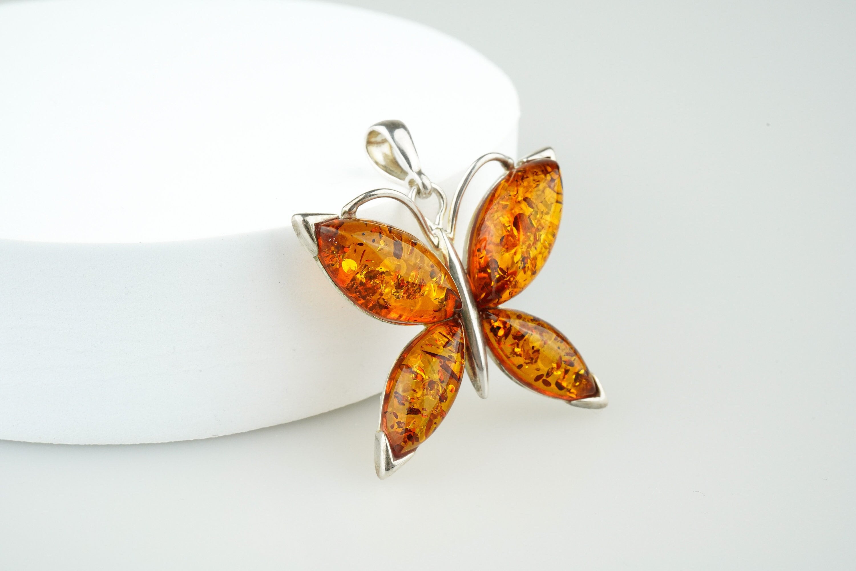 Baltic Amber Butterfly Necklace Baltic Amber Butterfly Necklace