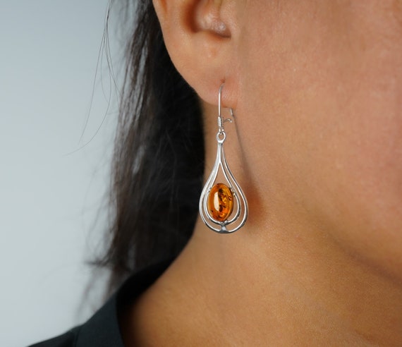 Baltic Amber Caged Earrings Baltic Amber Caged Earrings