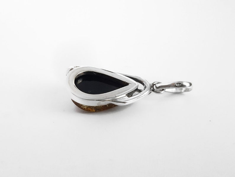 Pendentif Argent Sterling Avec Ambre Vert Baltique - Bijou Femme Naturel Et élégant