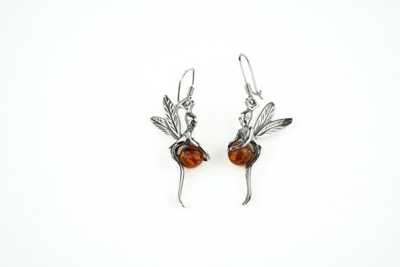 Honey Amber Tinker Bell/Fairy Earrings Honey Amber Tinker Bell/Fairy Earrings