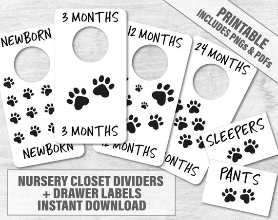 Baby Closet Dividers 10 Printable Nursery Closet Dividers Etsy