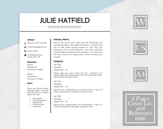 Reference On Resume Template from i.etsystatic.com