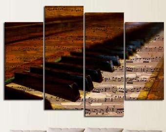 Living Piano Canvas Set, Music Print, Piano Wall Art, Piano Home Decor, Gifts for Her Gift for Him Piano Wall Decor, Piano Lover Gift, Music