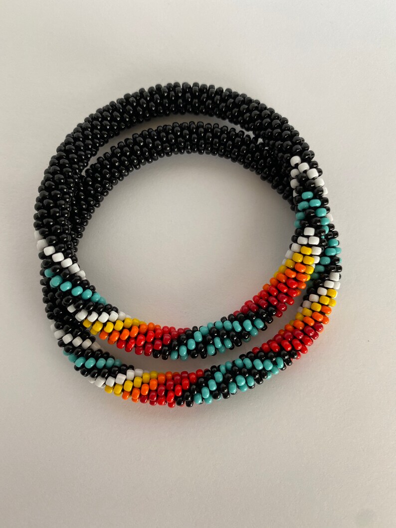 Native american inspired tribal pattern beaded crochet rope Etsy