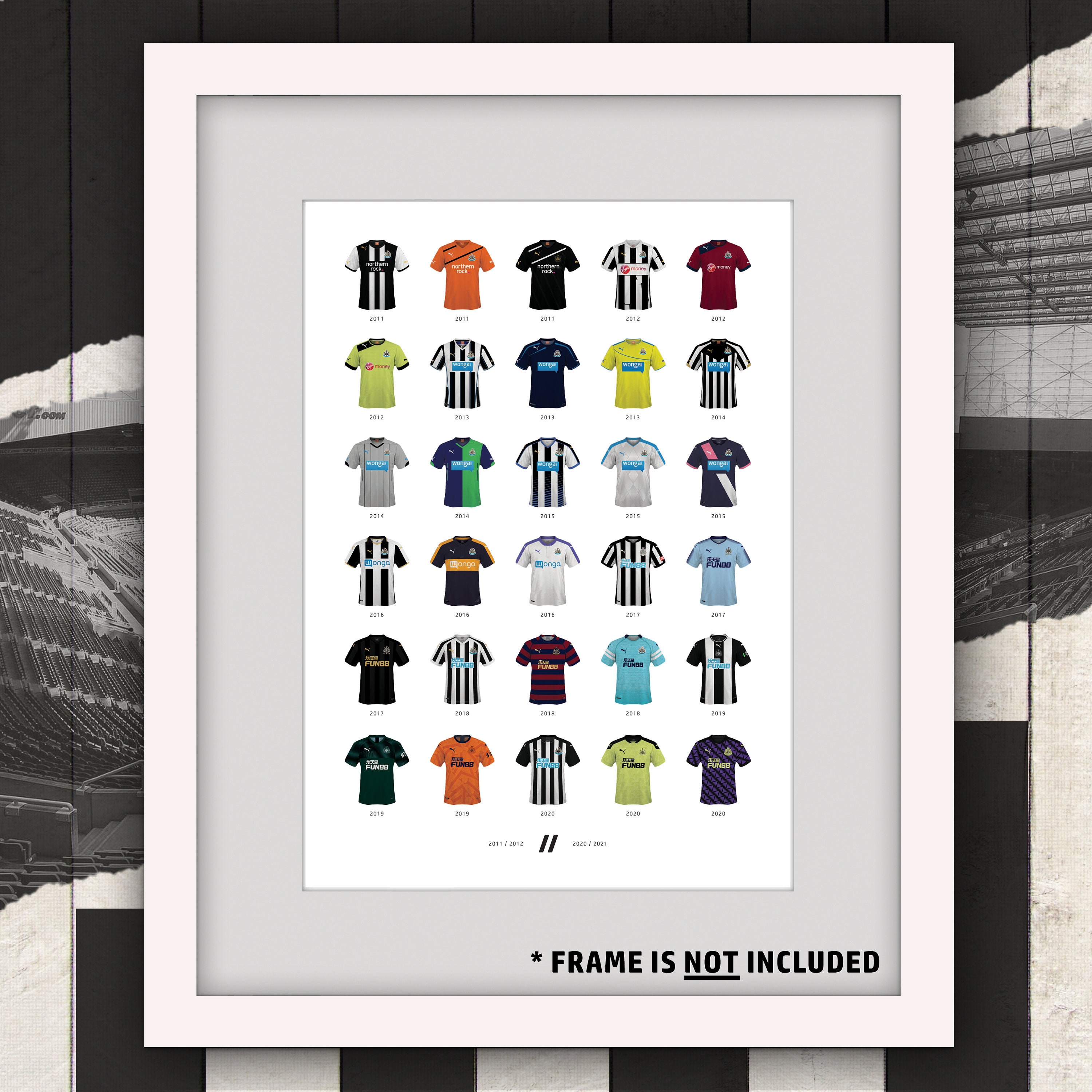 2020 Newcastle United Football Shirt History Print 20112020 Etsy