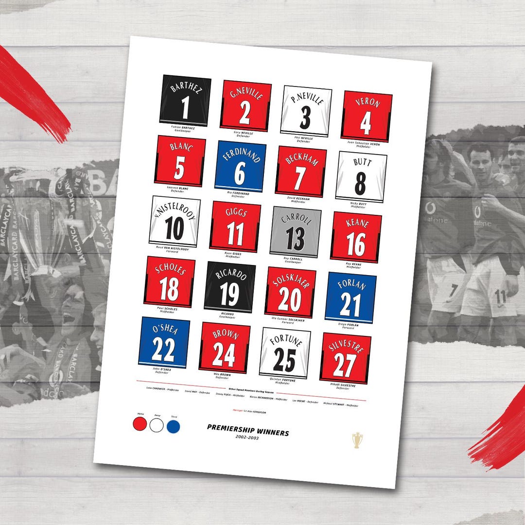 2002/2003 - Manchester United - League Winners - Legends Print