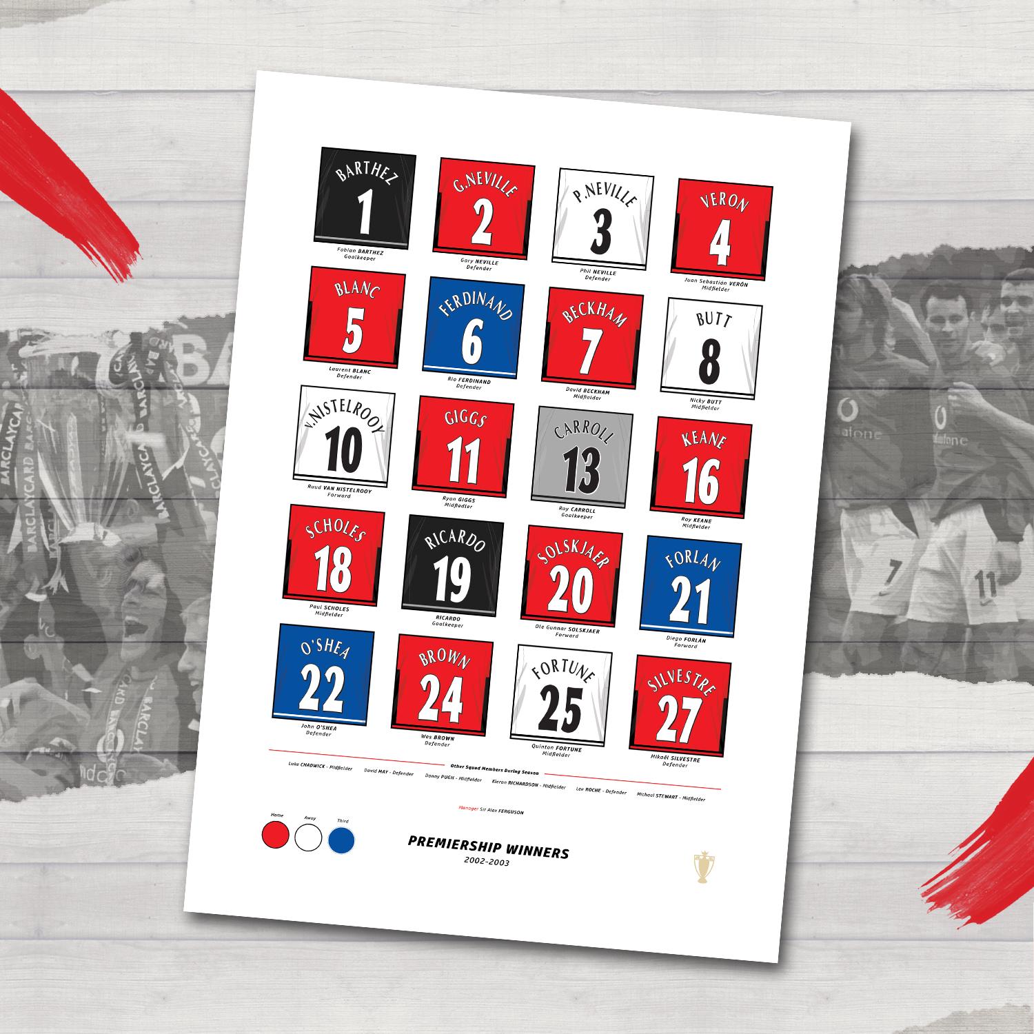 2002/2003 - Manchester United - League Winners - Legends Print