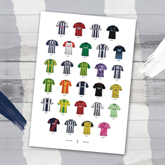 2024 West Brom Football Shirt History Presentation Print 2015