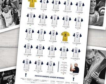 2025 - Tottenham Europa League Winners Presentation Print - Bilboa - Gift for Him Her