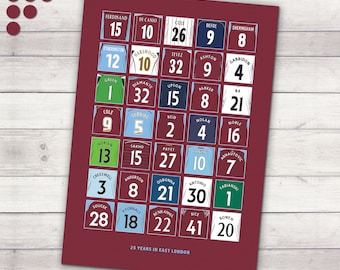 West Ham United - 25 Years in the East End - Legends Print - Gifts - Wall Art - Retro - Poster