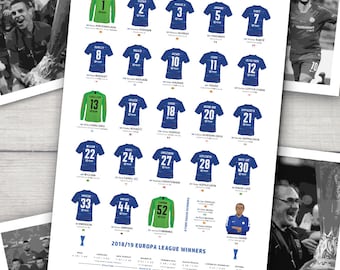 2019 - Chelsea 2018/2019 Europa League Winners Presentation Print