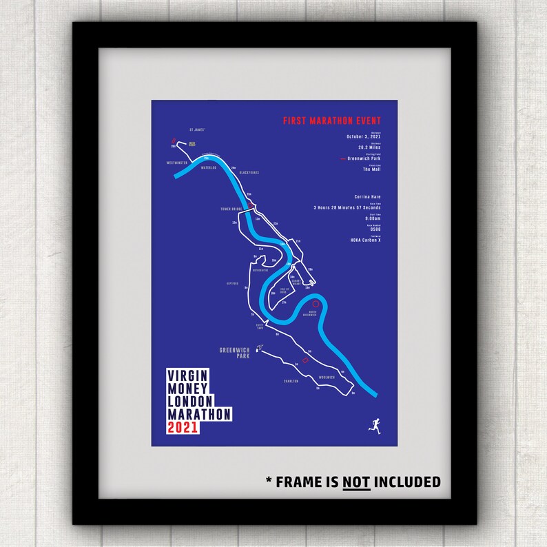 2021 London Marathon Personalised Print image 2