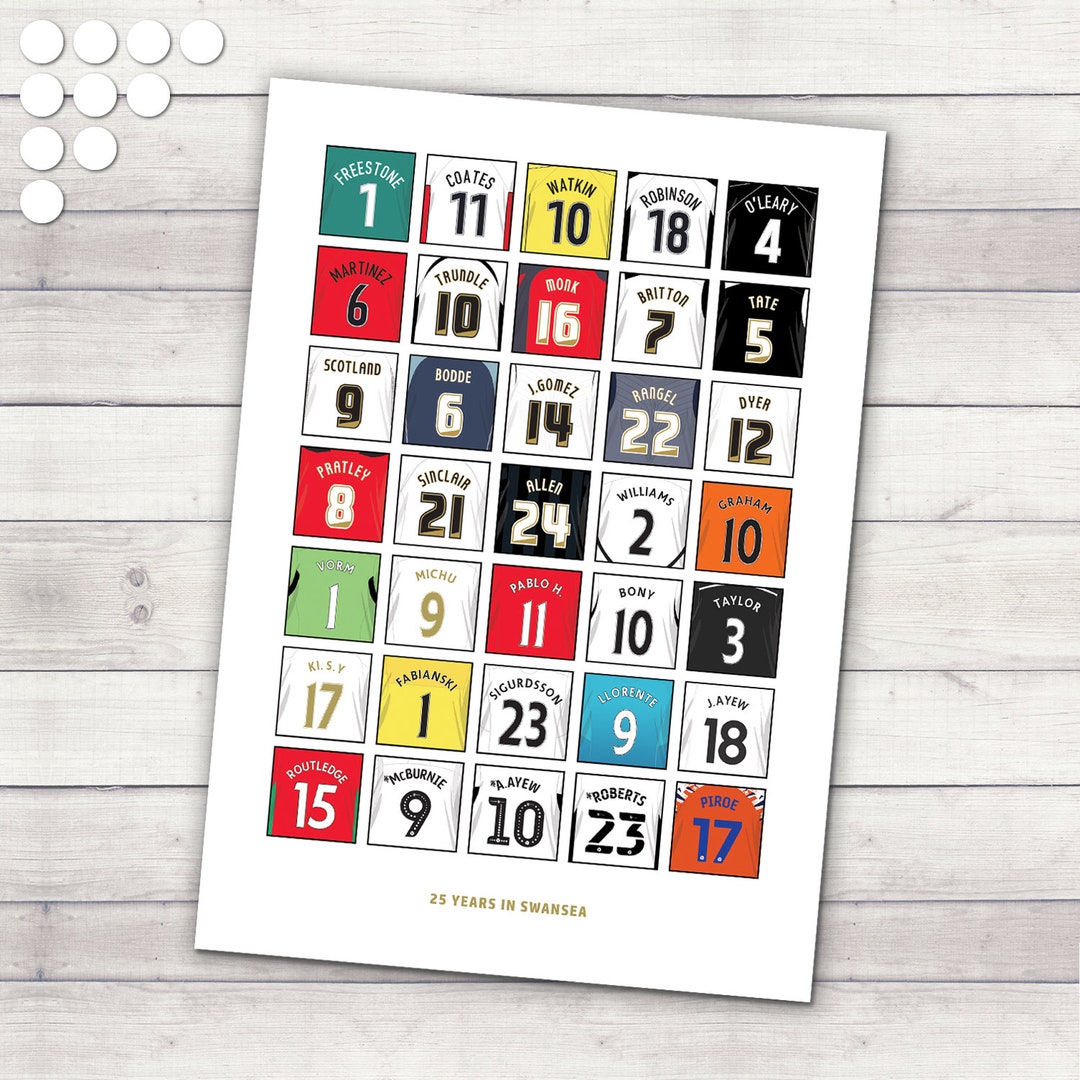 Swansea City 25 Years at Swansea Legends Print Gifts Etsy UK