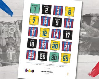 2024-2025 - Crystal Palace - FA Cup Winners - Legends Print - Gifts - Wall Art - Retro - Poster