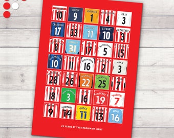 Sunderland - 25 Years at The Stadium of Light - Legends Print - Gifts - Wall Art - Retro - Poster