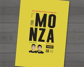 Charles Leclerc - Monza 100 Years - Ferrari - 2022 - Wall Art Print - Presentation Print - Gifts - Retro - Poster - Formula 1