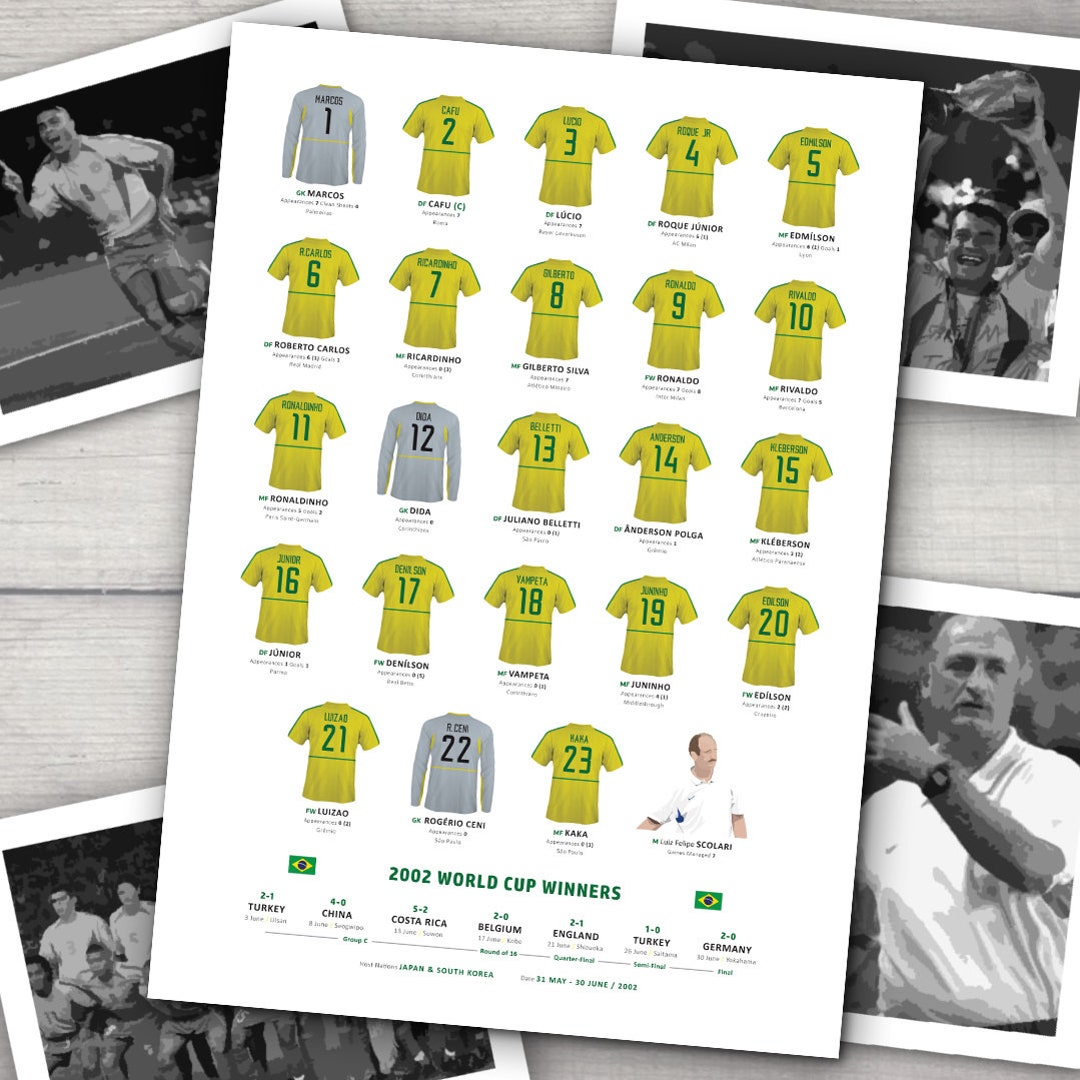 2002 - Brazil World Cup 2002 Squad Presentation Print - Etsy