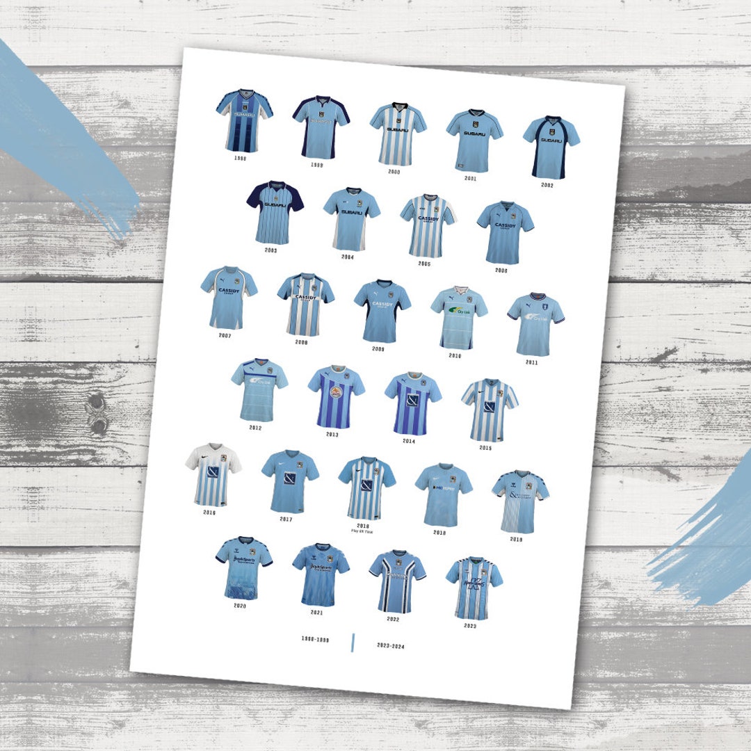 2023 Coventry City Football Shirt History Print 2023 Etsy