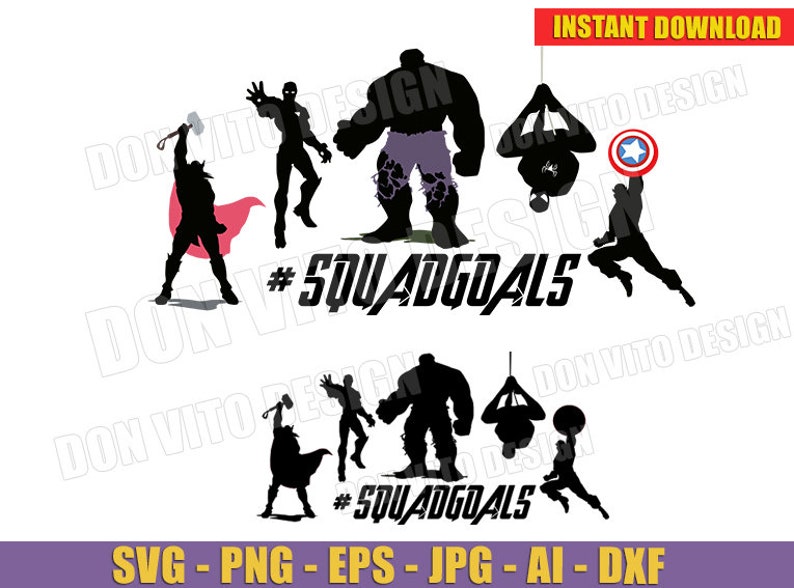 The Avengers Squadgoals SVG dxf PNG Marvel Squad Goals image 0.