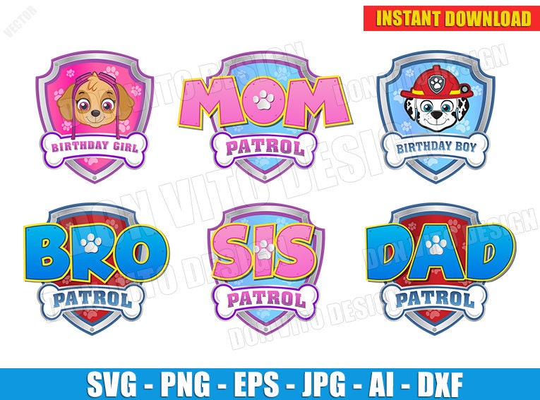paw patrol birthday svg images free