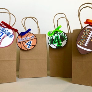 Varsity Sports Party Favor Bag Tags (Digital/Self-print)