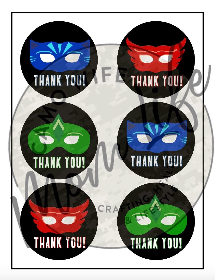 PJ Masks Favor Bag Tags INSTANT DOWNLOAD | Etsy