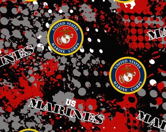 United States Marines Cotton Fabric Fat Quarter-Abstract Design