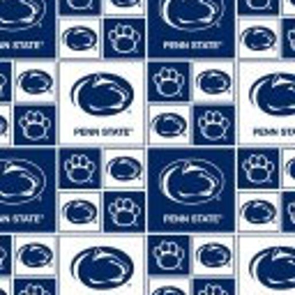 Penn State University Nittany Lions NCAA College PSU Box 43 inches wide 100% Cotton Quilting Fabric PENN-020