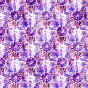 Flower Child Medallion Floral in Violet Purple by Dan Morris for QT Fabrics 44 inches wide 100% Cotton Quilting Fabric QT-29450-V