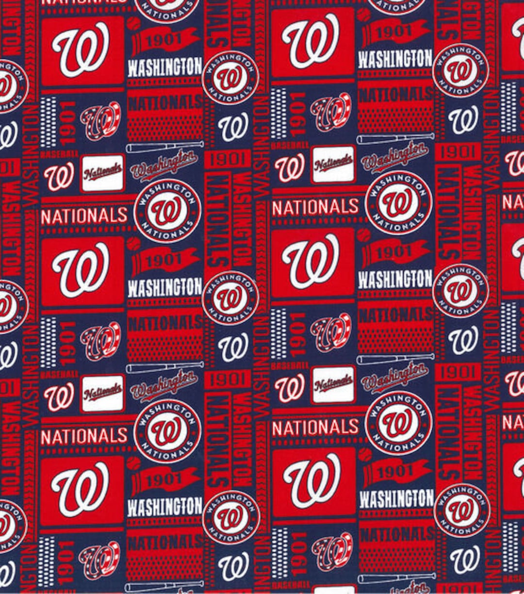 Washington Nationals MLB Baseball Block Patch Design 44 Inches 