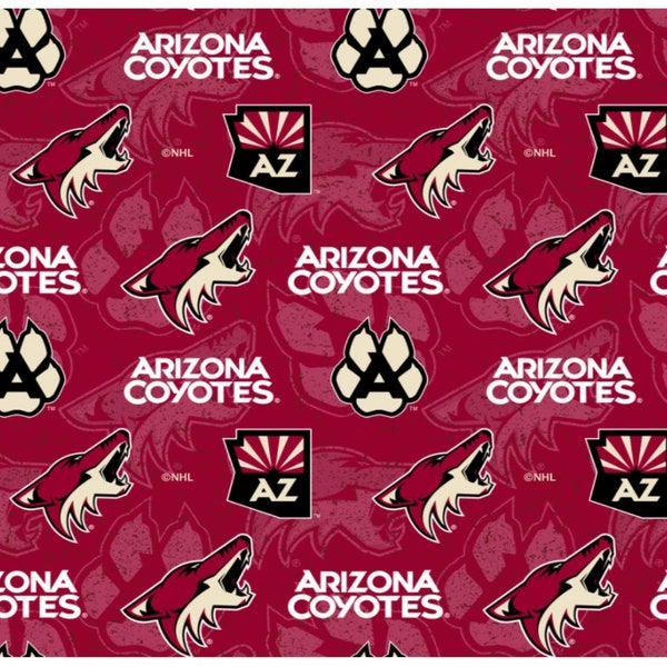 Arizona Coyotes NHL Hockey Tone on Tone Design 44 inches wide 100% Cotton Quilting Fabric NHL-1199 COY