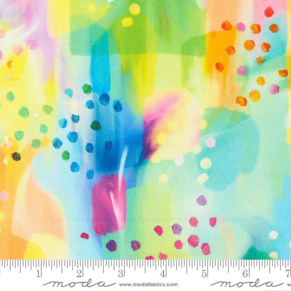 Gradients Auras Watercolor Collage Dots in Prism Multi by Moda Fabrics 44 inches wide 100% Cotton Quilting Fabric MD-33731-11