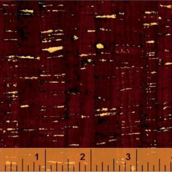Uncorked in Brick Dark Red with Gold Metallic Thread by Windham Fabrics 44-45 inches wide 100% Cotton Fabric WF-50107M-25
